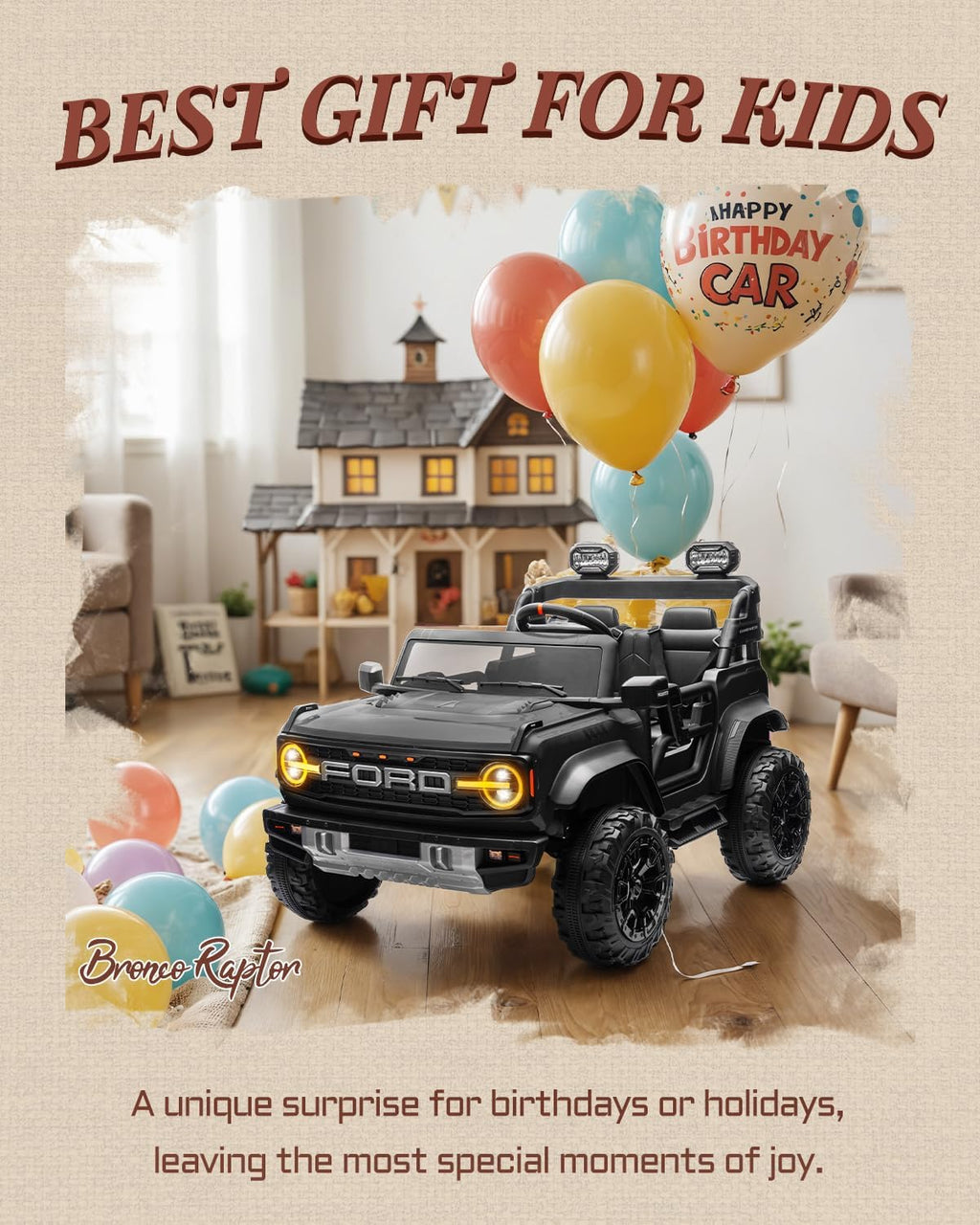 24V 2 Seater Kids Ride on Toys (Black)