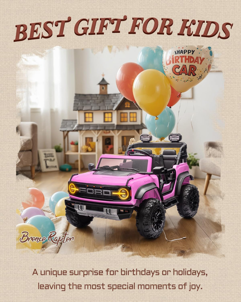 24V 2 Seater Kids Ride on Toys (Pink)