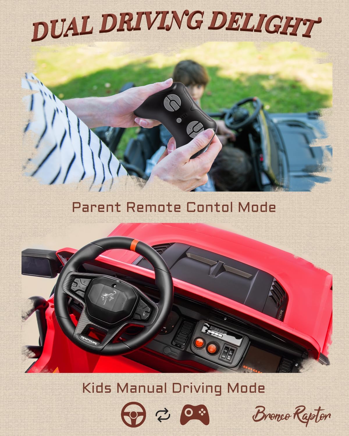 24V 2 Seater Kids Ride on Toys (Red)