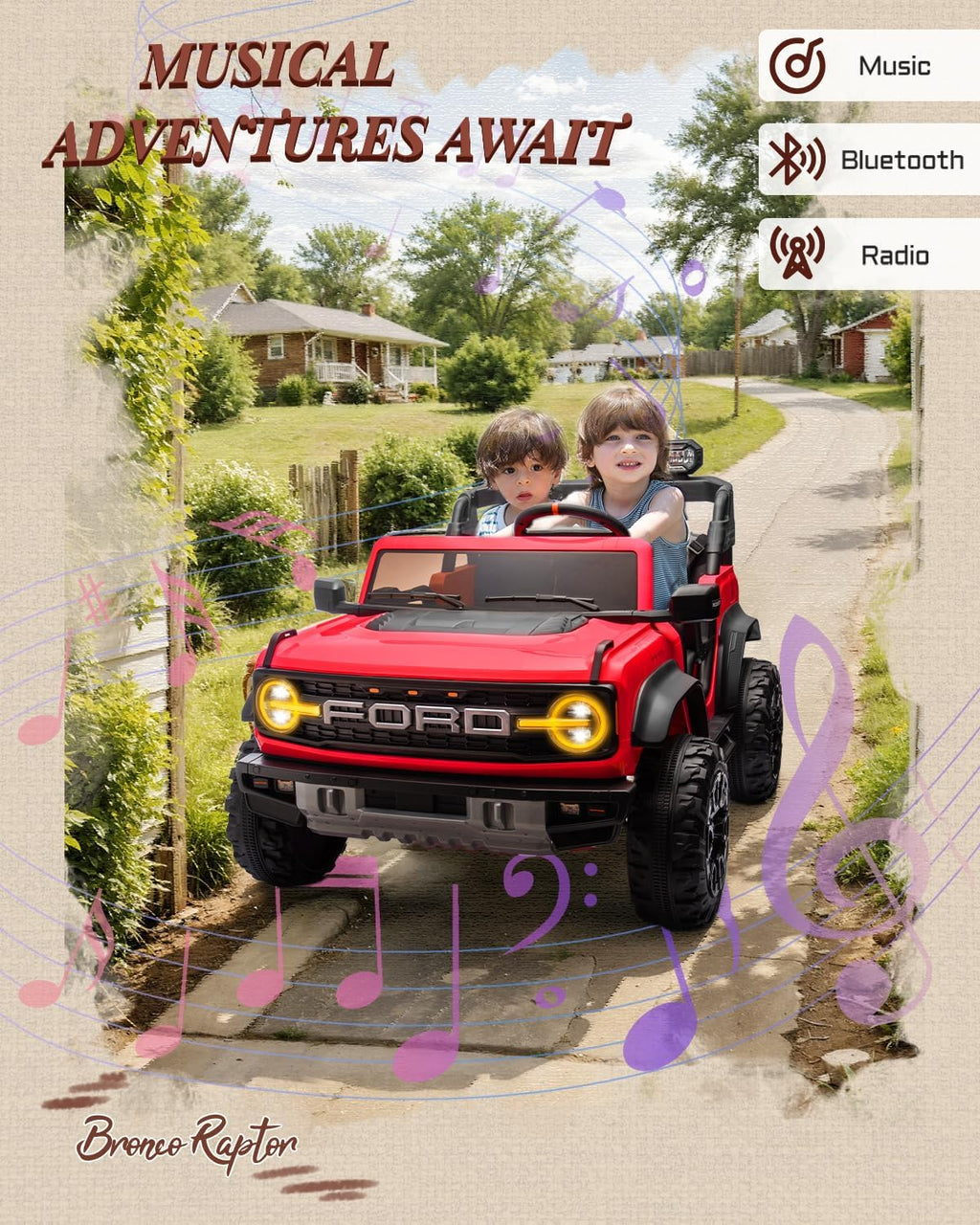 24V 2 Seater Kids Ride on Toys (Red)