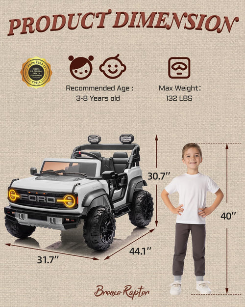24V 2 Seater Kids Ride on Toys (White)